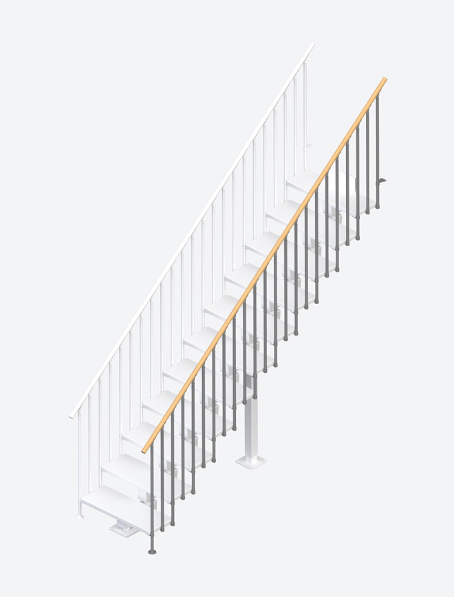 Stair banister DUBAI Classic 3 straight flight Pearl grey