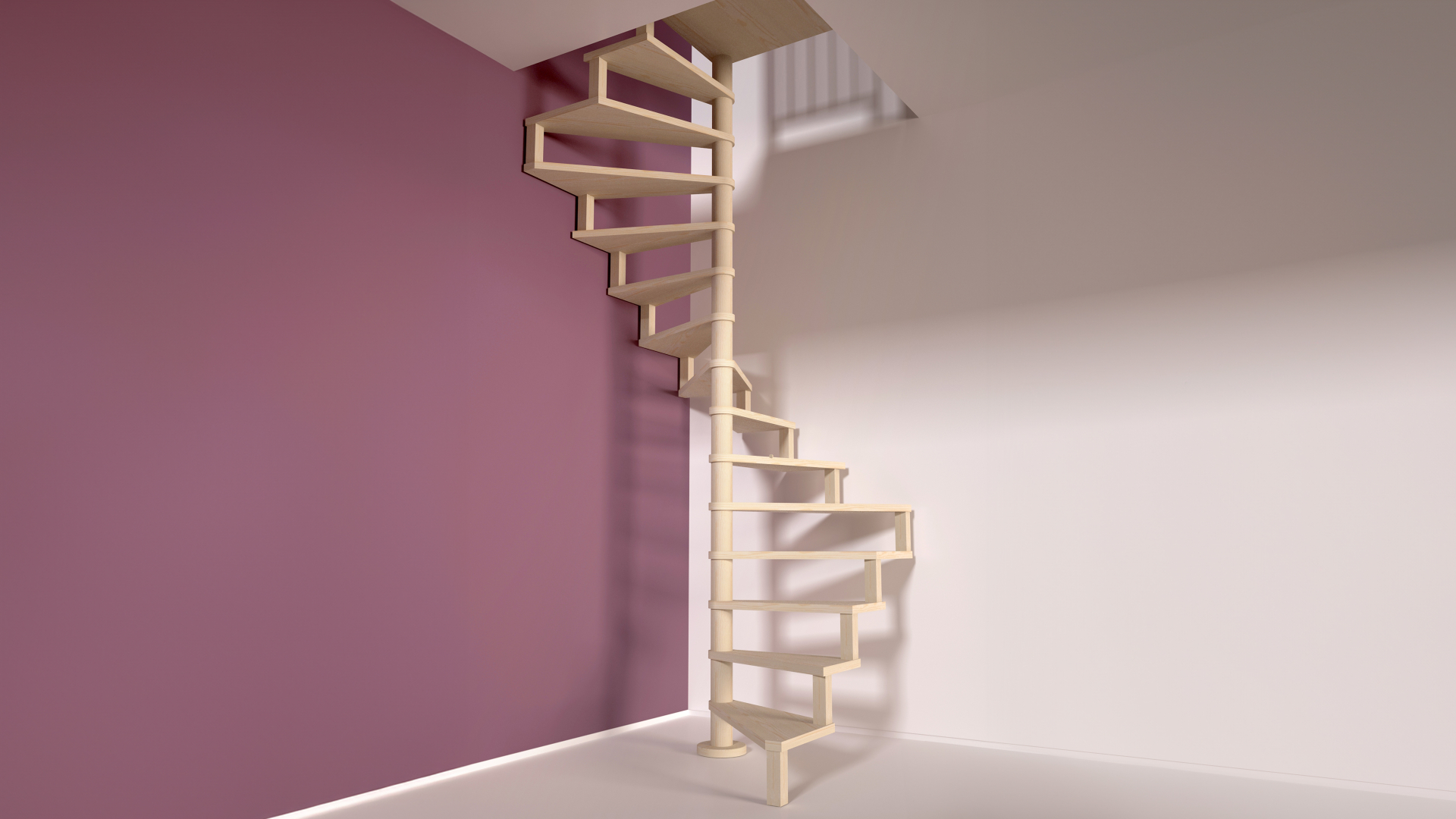 Escalier spirale SQUARE WOOD White