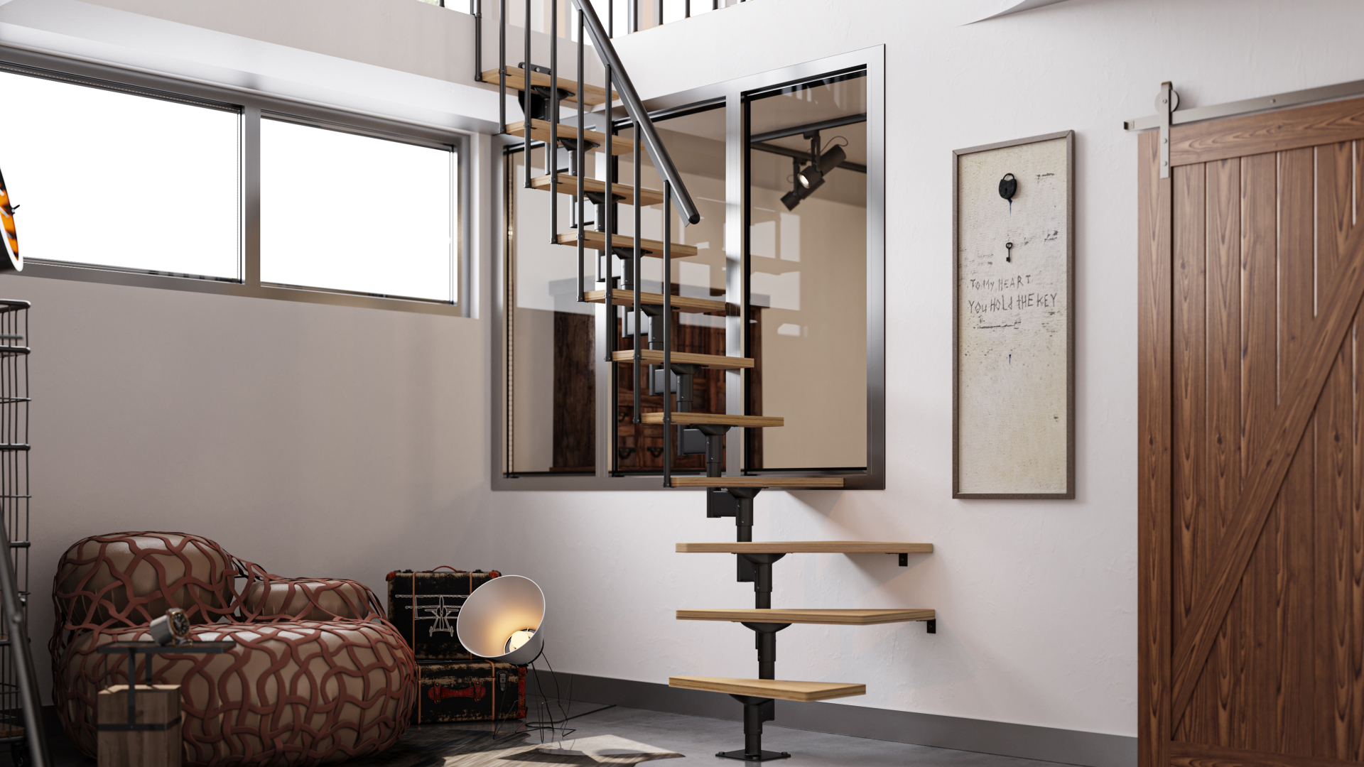 Staircase DALLAS Black, RAL 9005