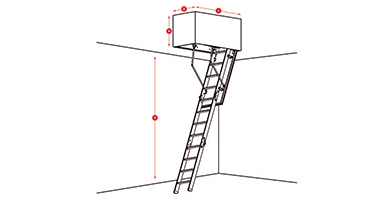 Schéma d'un escamotable sur mesure avec mesures précises et dimensions annotées.