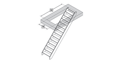 Illustration d'un guide de conception d'escalier avec dessins techniques détaillés.